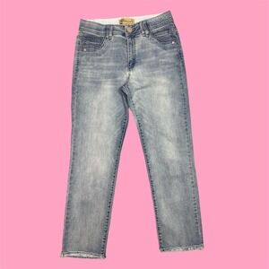 Democracy Jeans W Size 8 Lt Wash Pink Thread Distr Frayed Hem "Ab" Techn Skinny‎